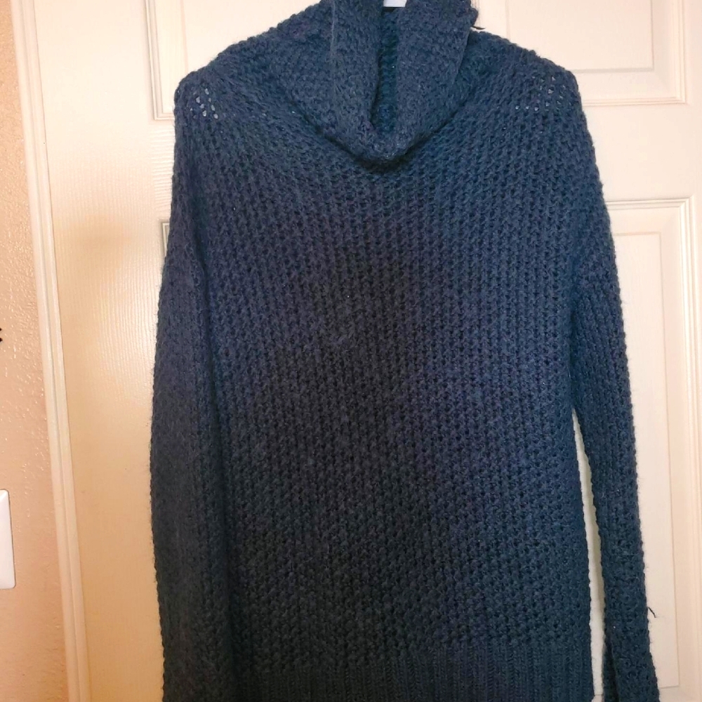 Teal cowl neck sweater